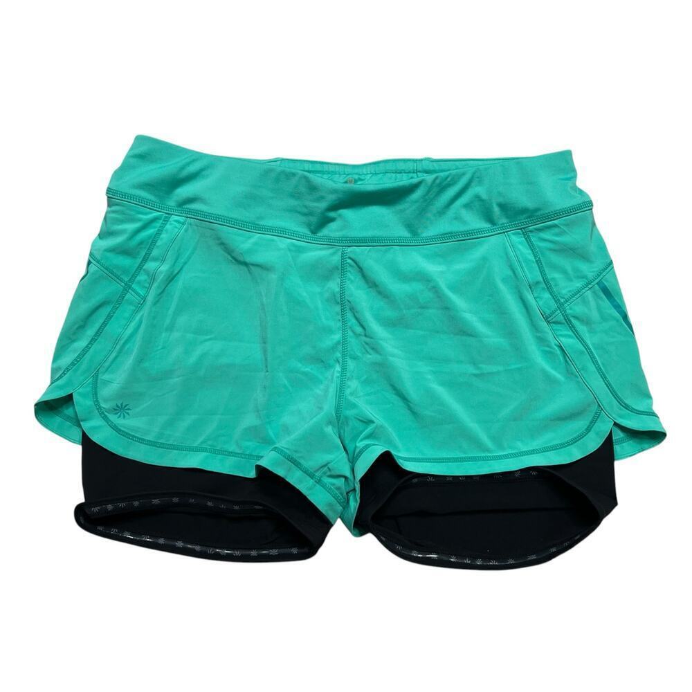 Athleta‎ Running Free 2 in 1 Lined Athletic Shorts - Activewear Yoga / Gym - L - Picture 3 of 7